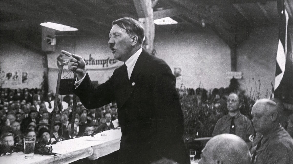 Adolf Hitler holding a speech