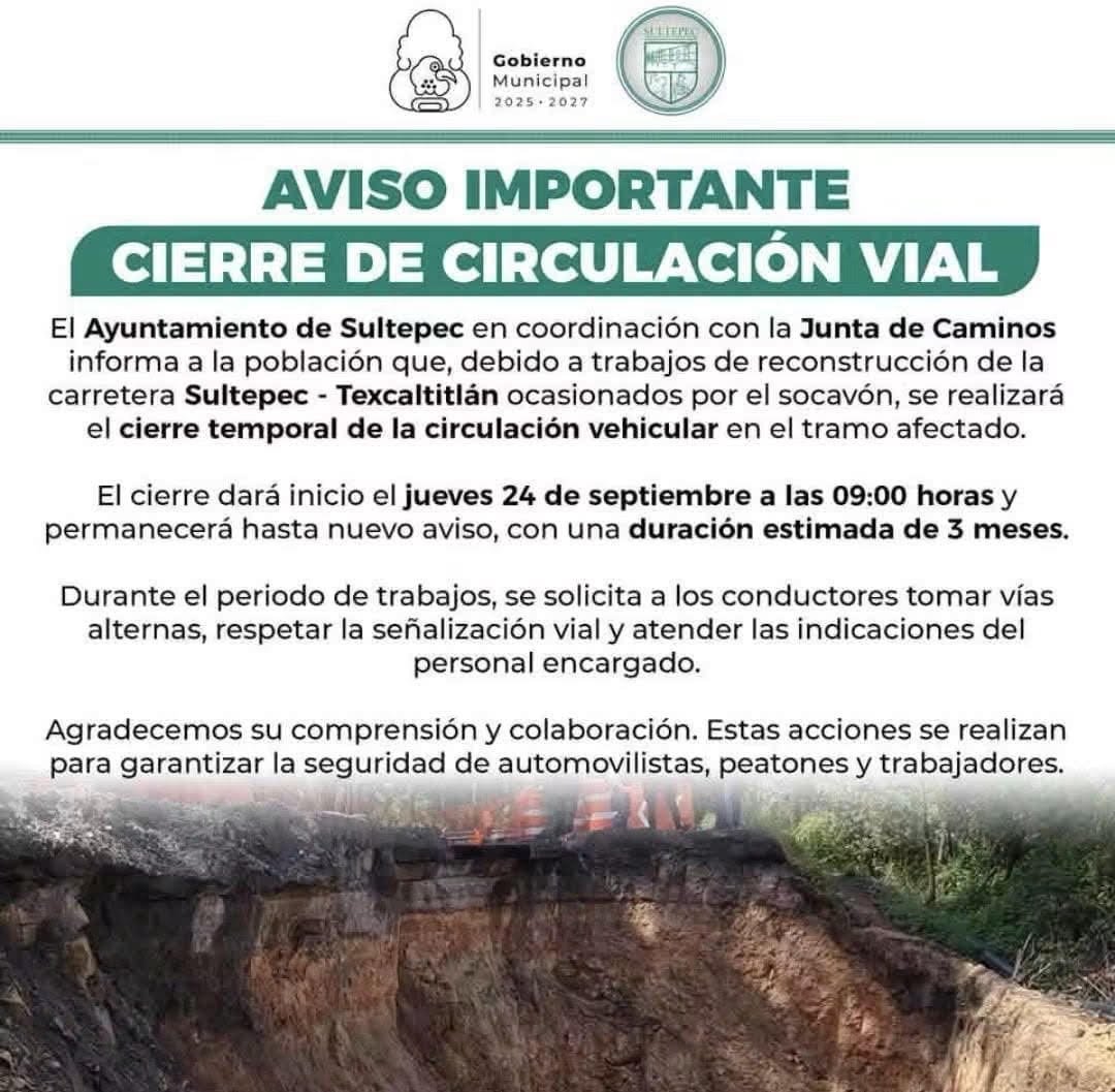 CERRARÁN Carretera Sultepec